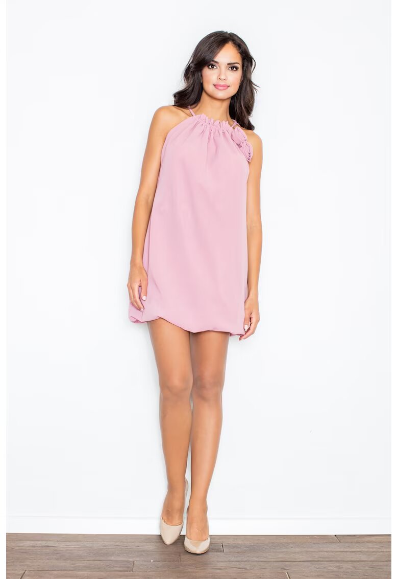 Figl Rochie de dama vara - roz - poliester - design elegant