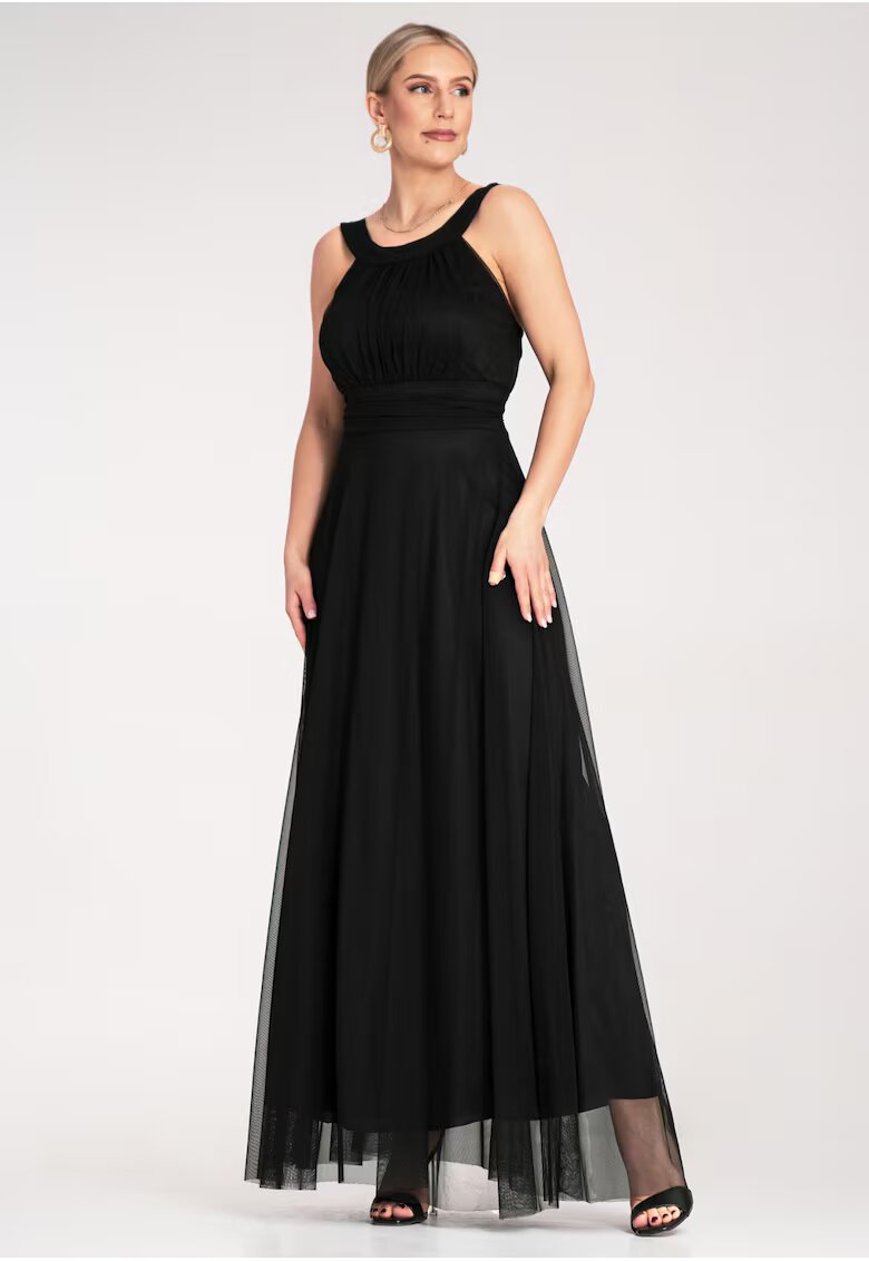Figl Rochie de seara maxi - neagra - din poliester si elastan -