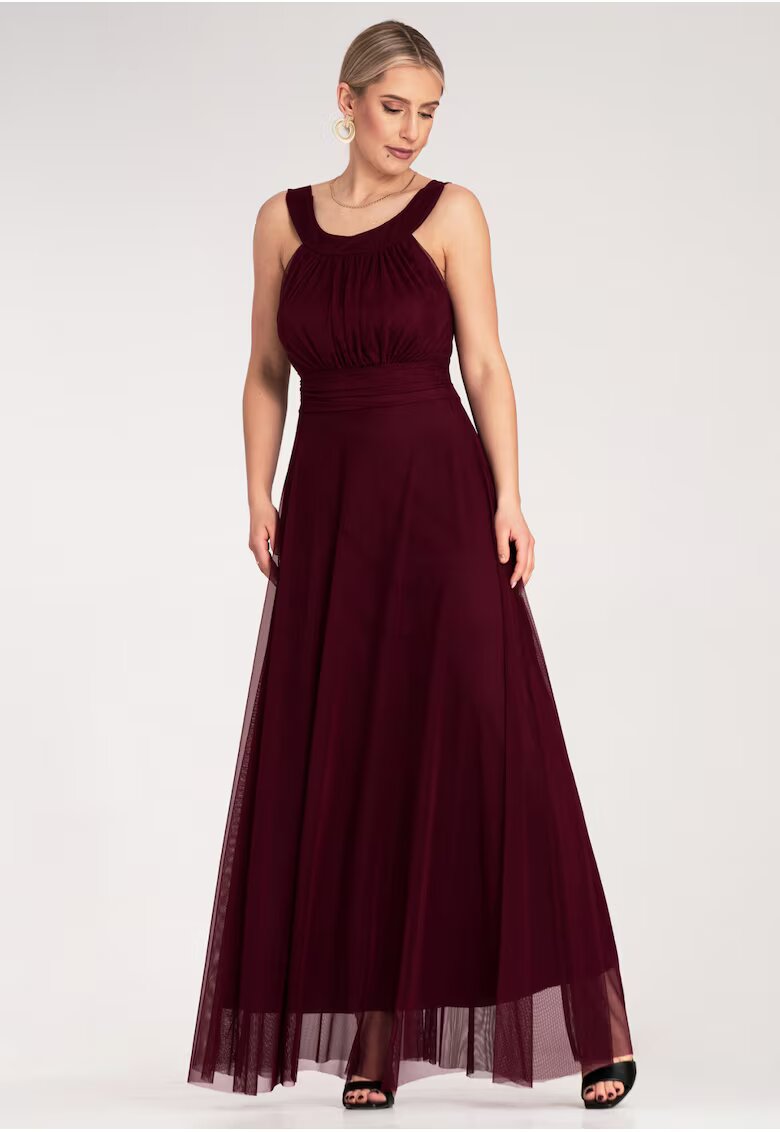 Figl Rochie de seara maxi - rosu - poliester-elastan -