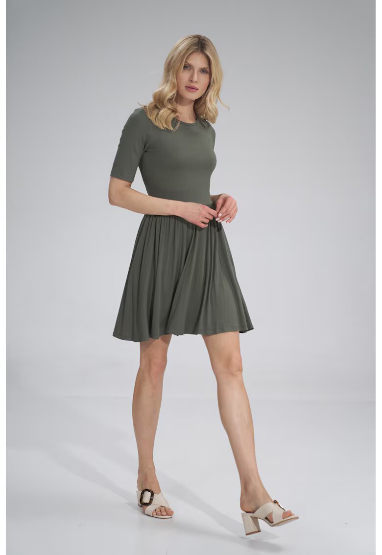 Figl Rochie de vara - M751 - maneci scurte - verde - viscoza
