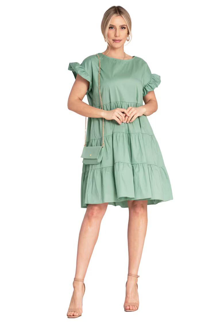 Figl Rochie de vara - verde - bumbac - volane -