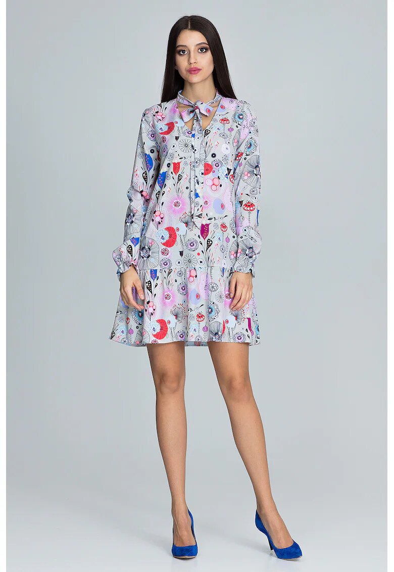 Figl Rochie de zi M599 73 - florala - poliester - multicolor