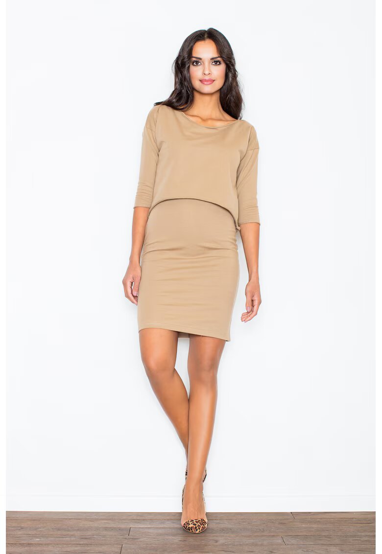 Figl Rochie eleganta - bej - bumbac