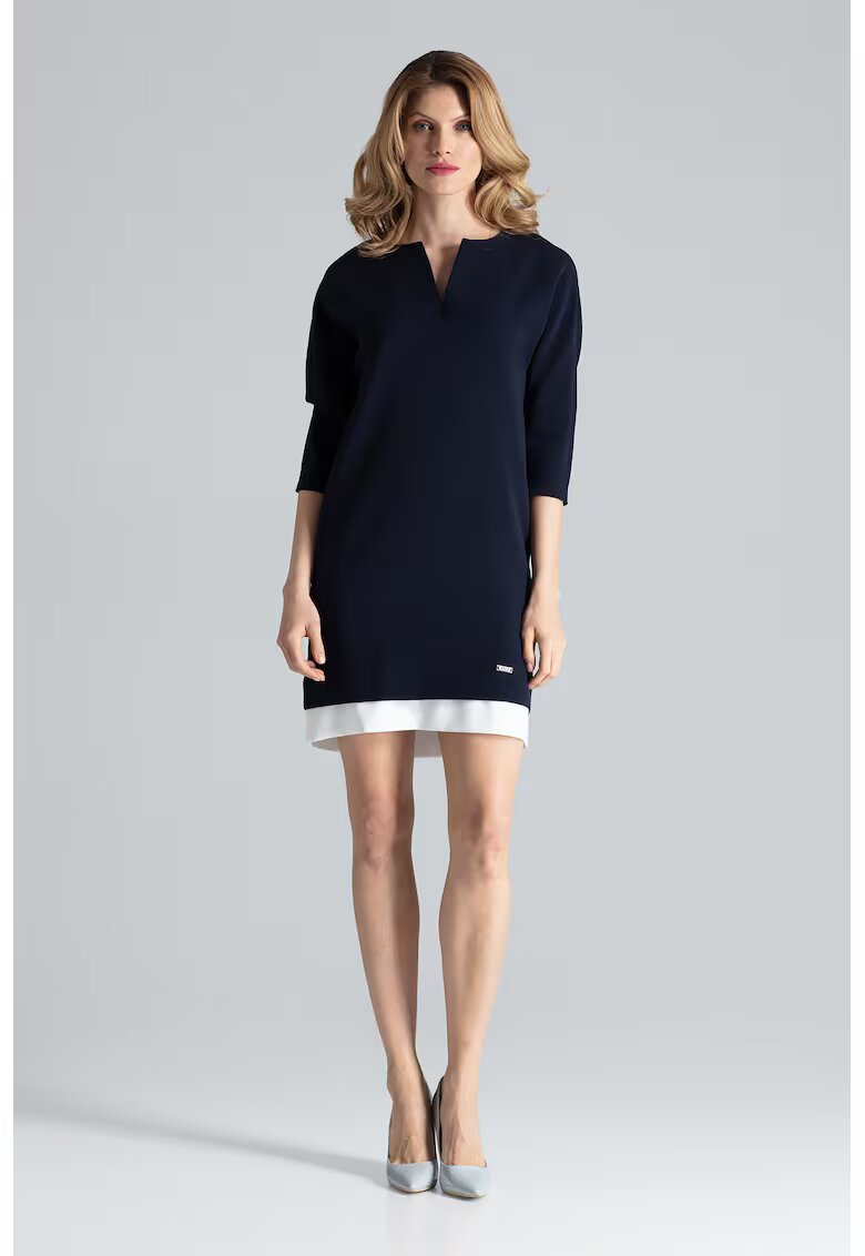 Figl Rochie eleganta - bleumarin - cu buzunare - poliester -