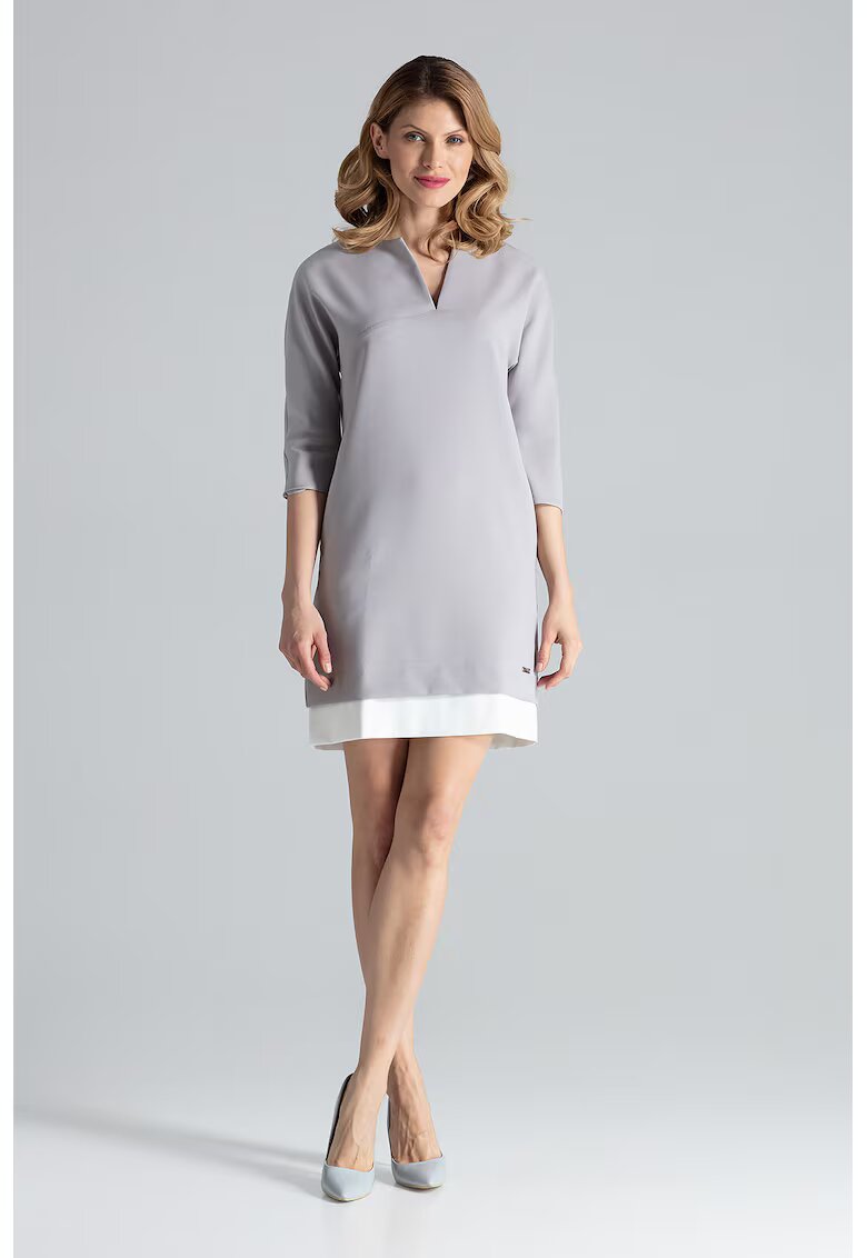 Figl Rochie eleganta - cu buzunare - gri - poliester