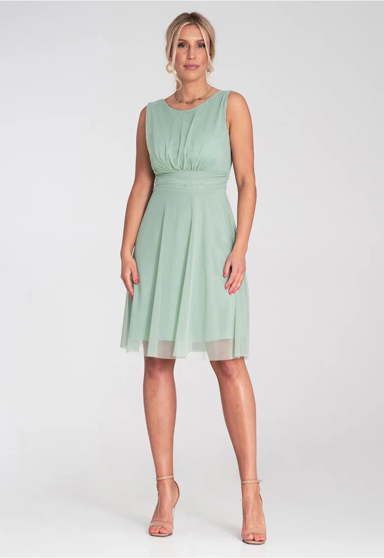 Figl Rochie eleganta - decolteu la spate - din plasa - menta -