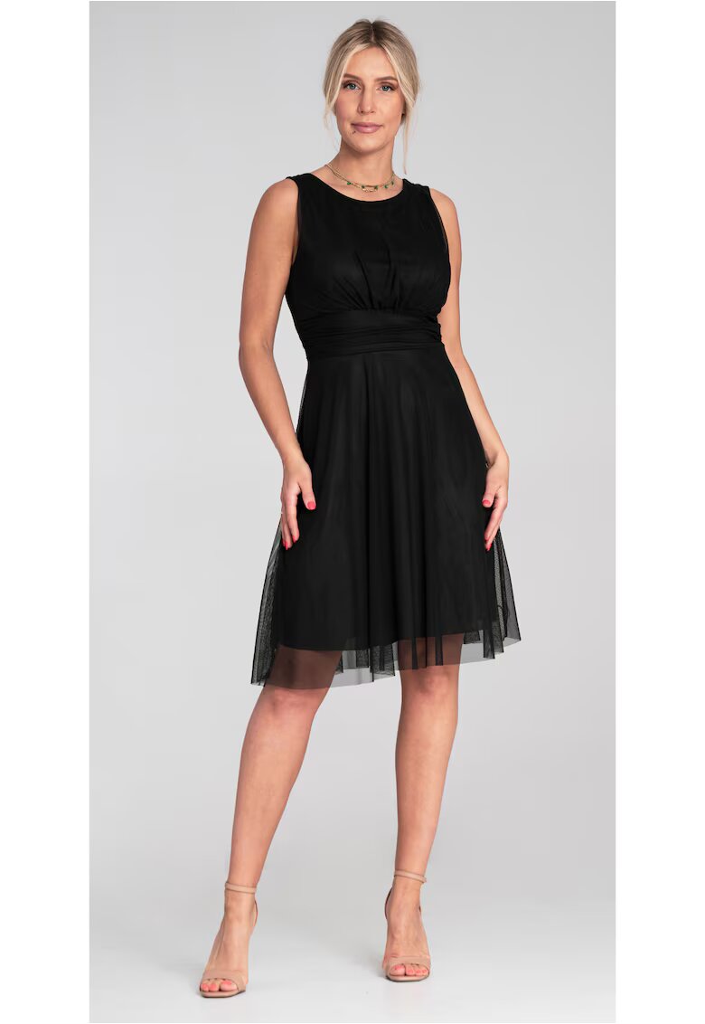 Figl Rochie eleganta - decolteu la spate - din plasa - neagra -