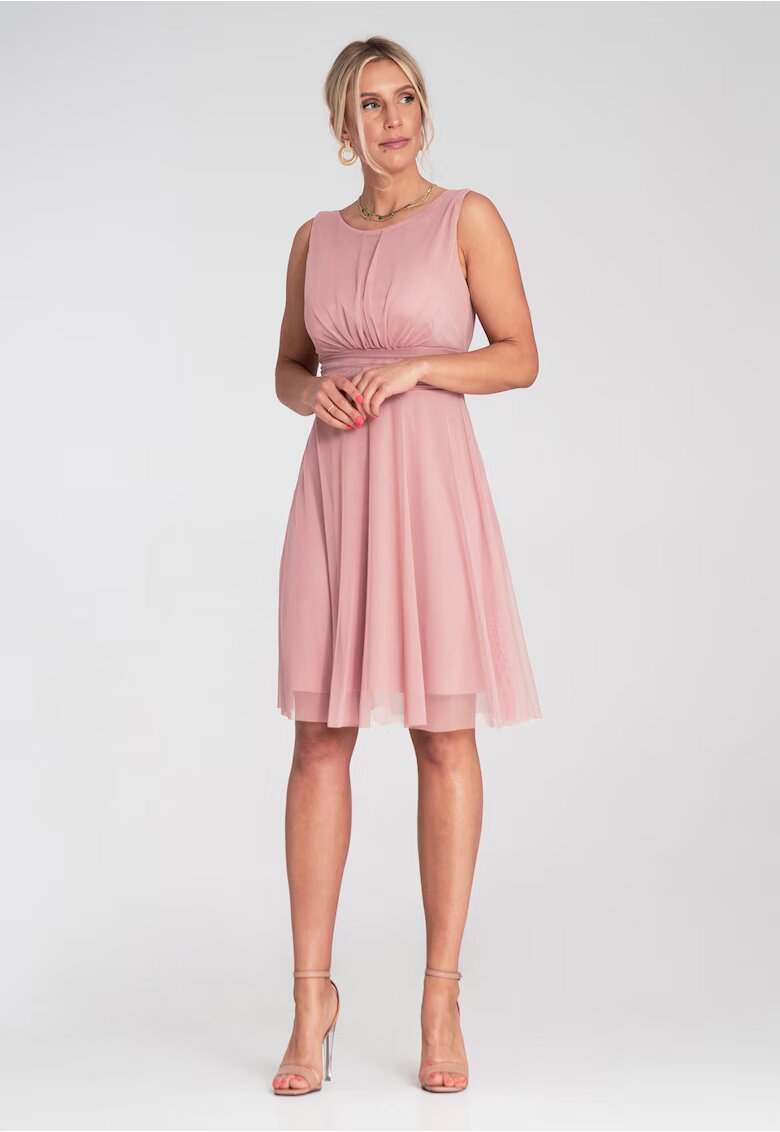 Figl Rochie eleganta - decolteu la spate - din plasa - roz -