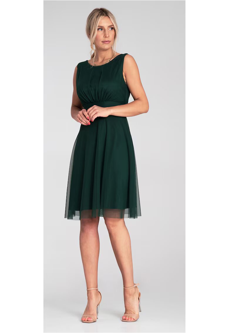 Figl Rochie eleganta - decolteu la spate - din plasa - verde -