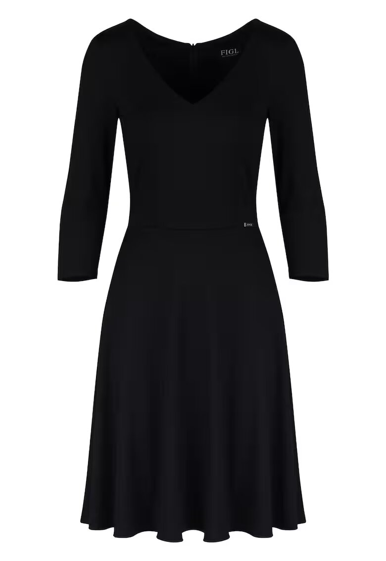 Figl Rochie eleganta M709 - maneci 3/4 - neagra - viscoza