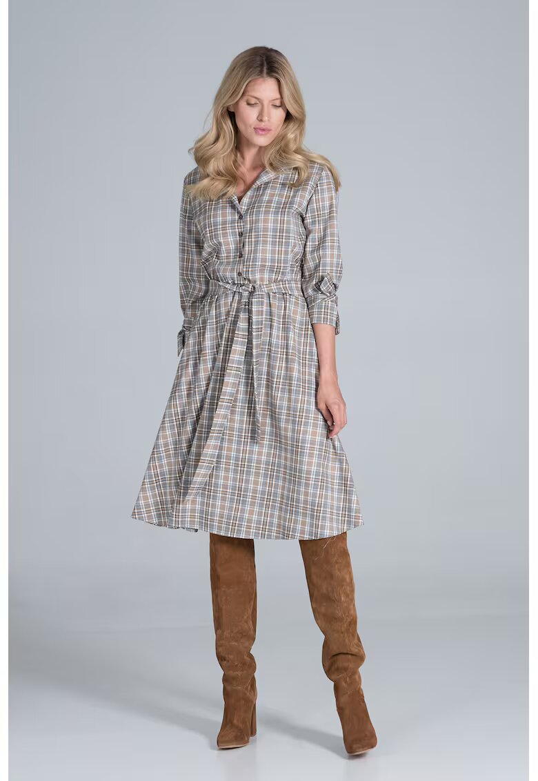 Figl Rochie eleganta M838 128 - midi - viscoza - bej
