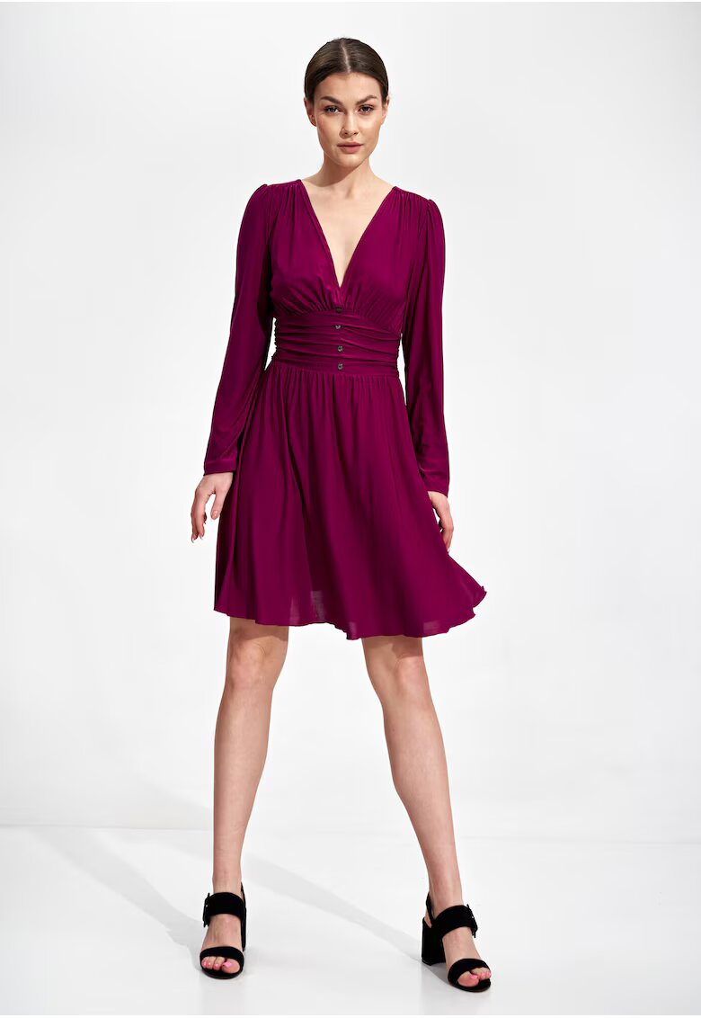 Figl Rochie eleganta M861 - violet - maneci lungi - poliester