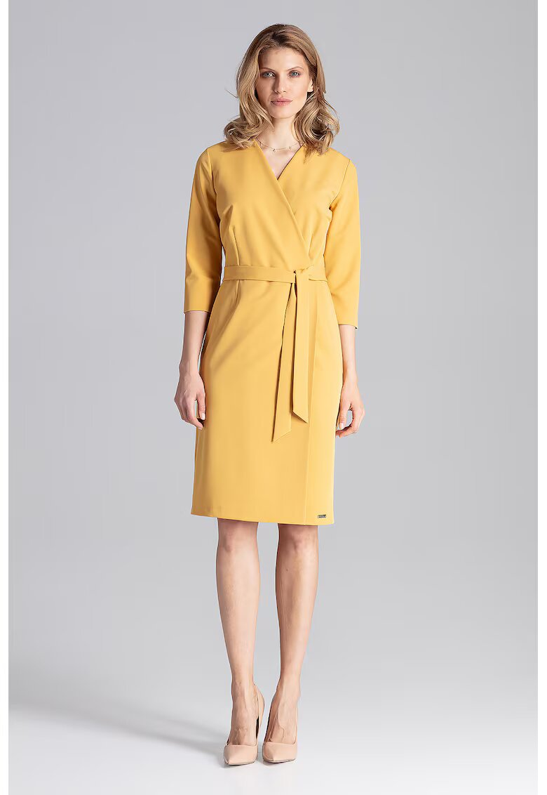 Figl Rochie eleganta - poliester - galben