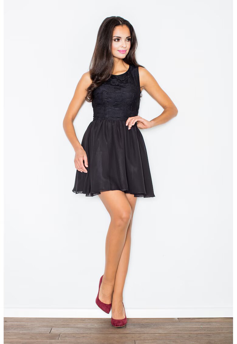 Figl Rochie evazata - neagra - poliester