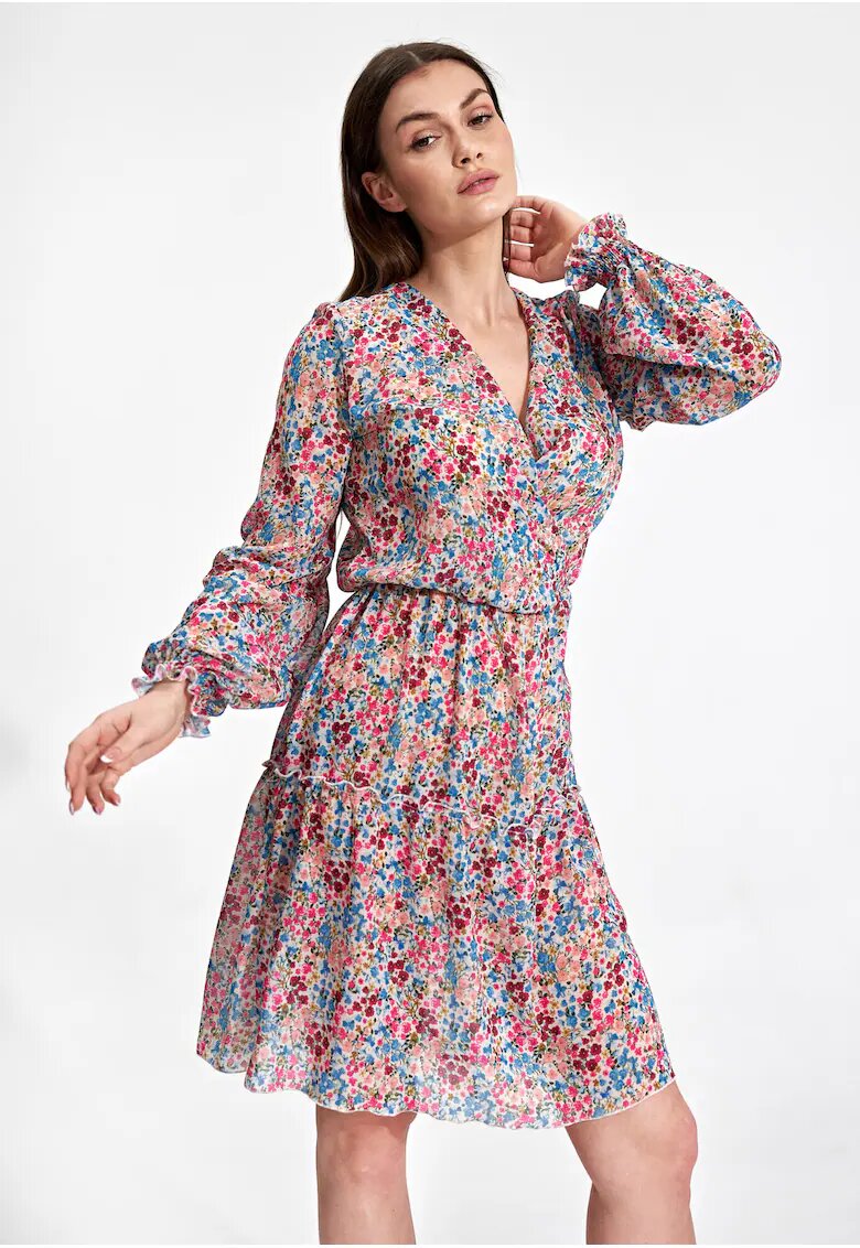 Figl Rochie florala - cu maneci lungi - multicolor - poliester