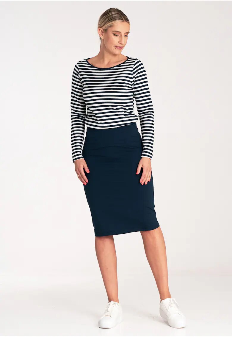 Figl Rochie M1057 - bleumarin - bicolor - elastic - din bumbac