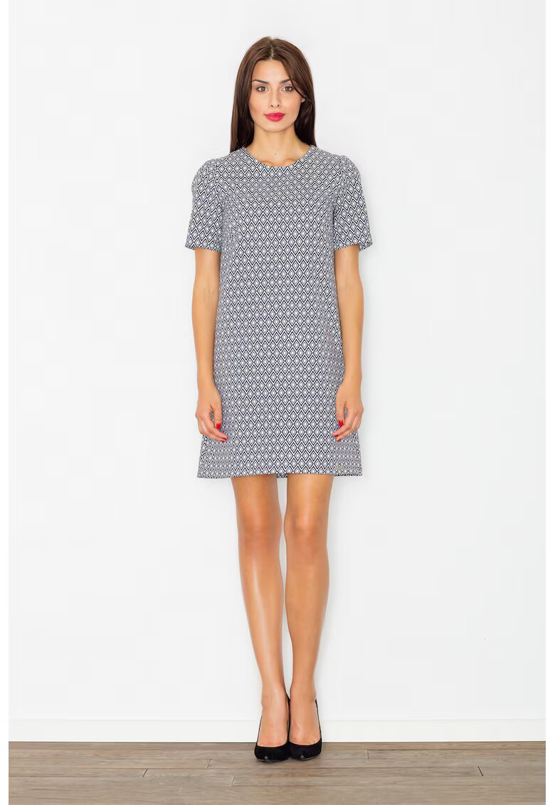 Figl Rochie M519 - albastru - alb - poliester