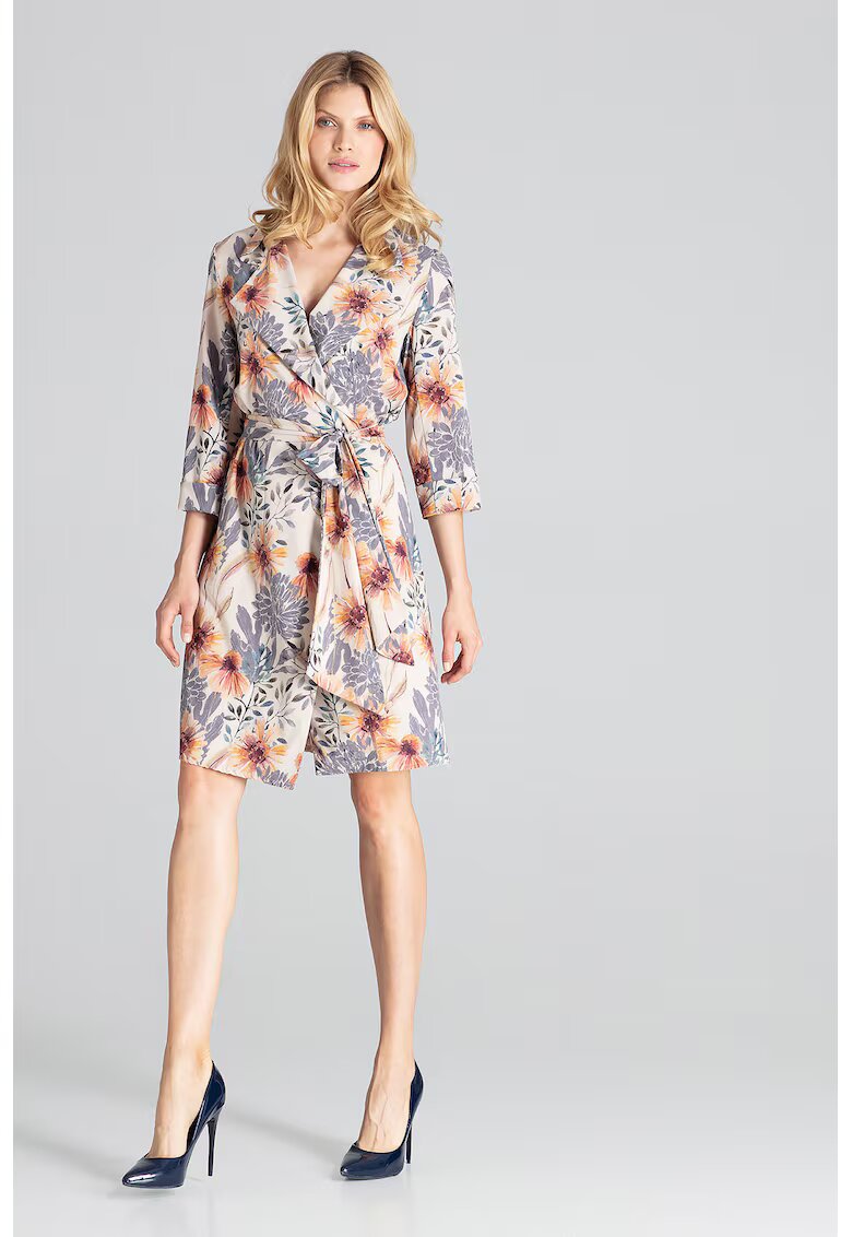 Figl Rochie M680 - imprimeu floral - multicolor - midi - poliester