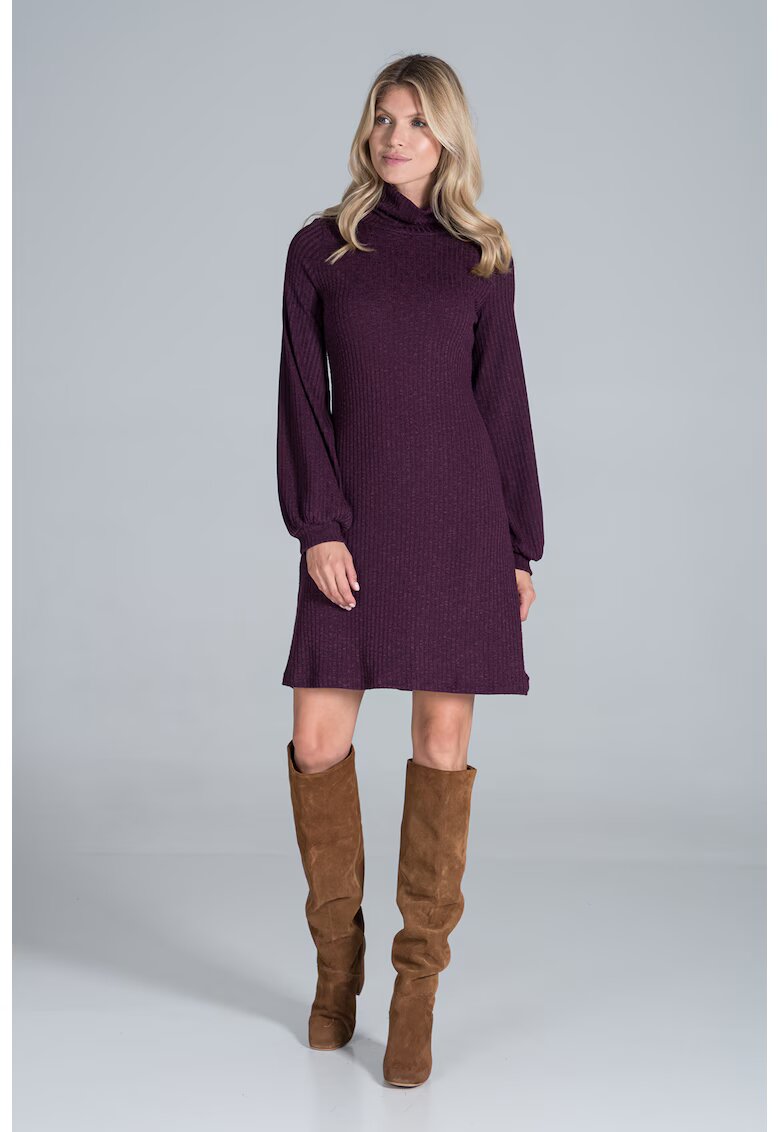 Figl Rochie M831 - violet - maneci lungi - tricotata - poliester -