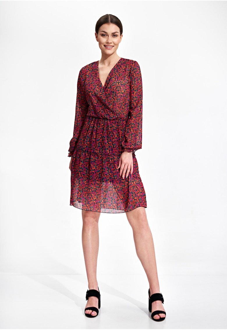 Figl Rochie M859 - cu maneci lungi - poliester - multicolor