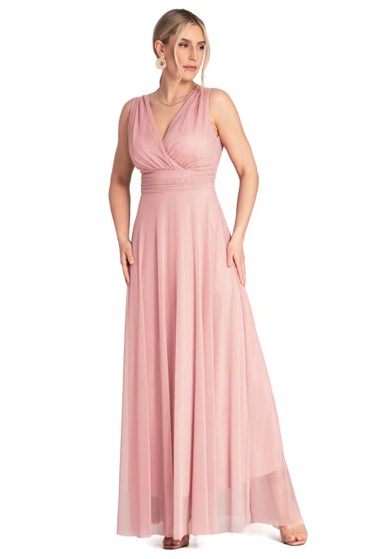 Figl Rochie maxi de seara - volane - roz - poliester/elastan -
