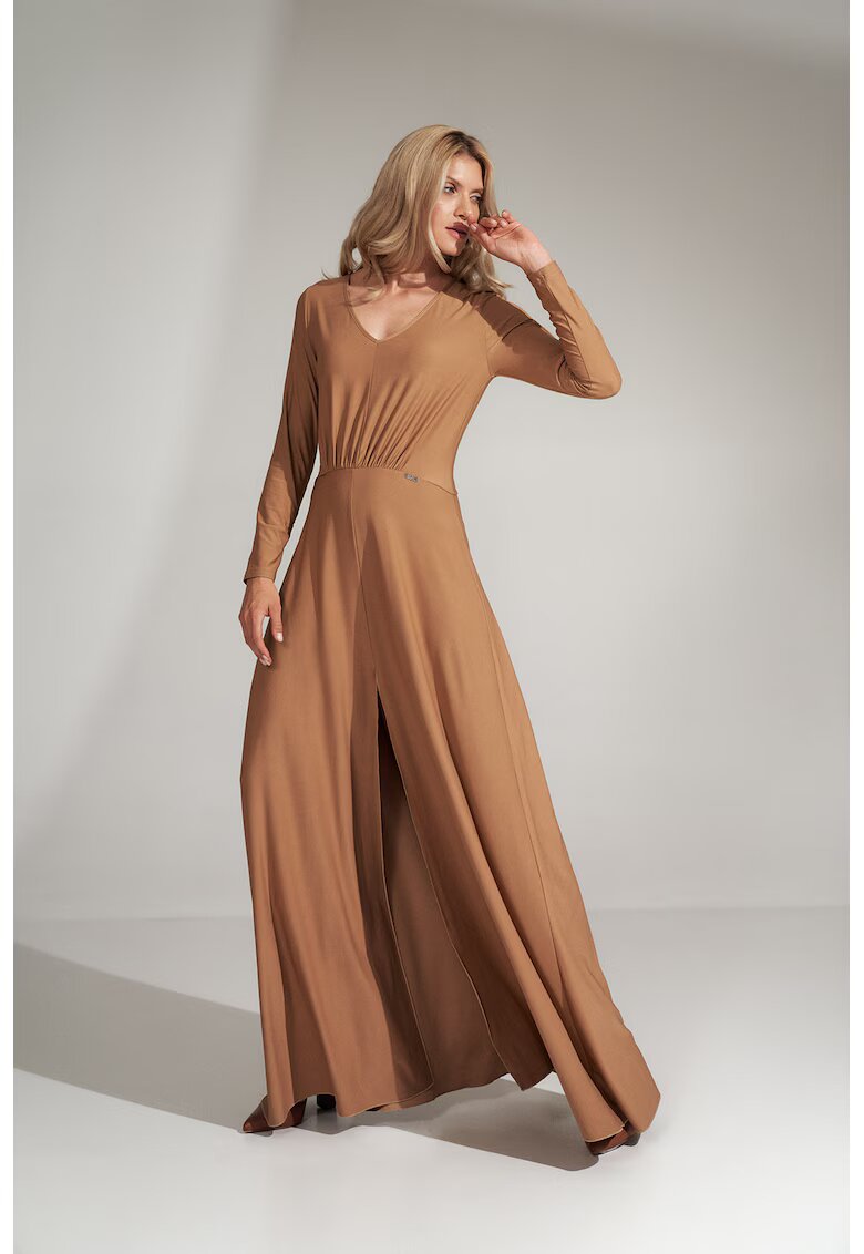 Figl Rochie maxi eleganta - fanta - bej - poliester
