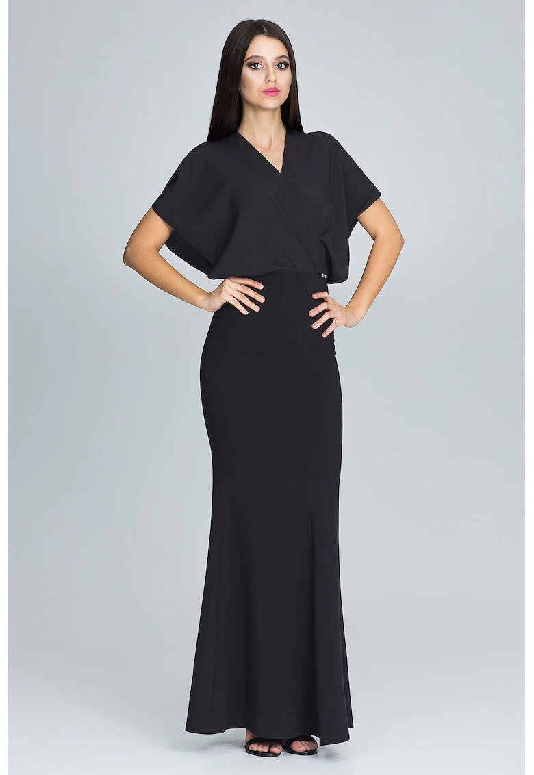 Figl Rochie maxi M577 - neagra - eleganta - din poliester - pentru ocazii speciale -