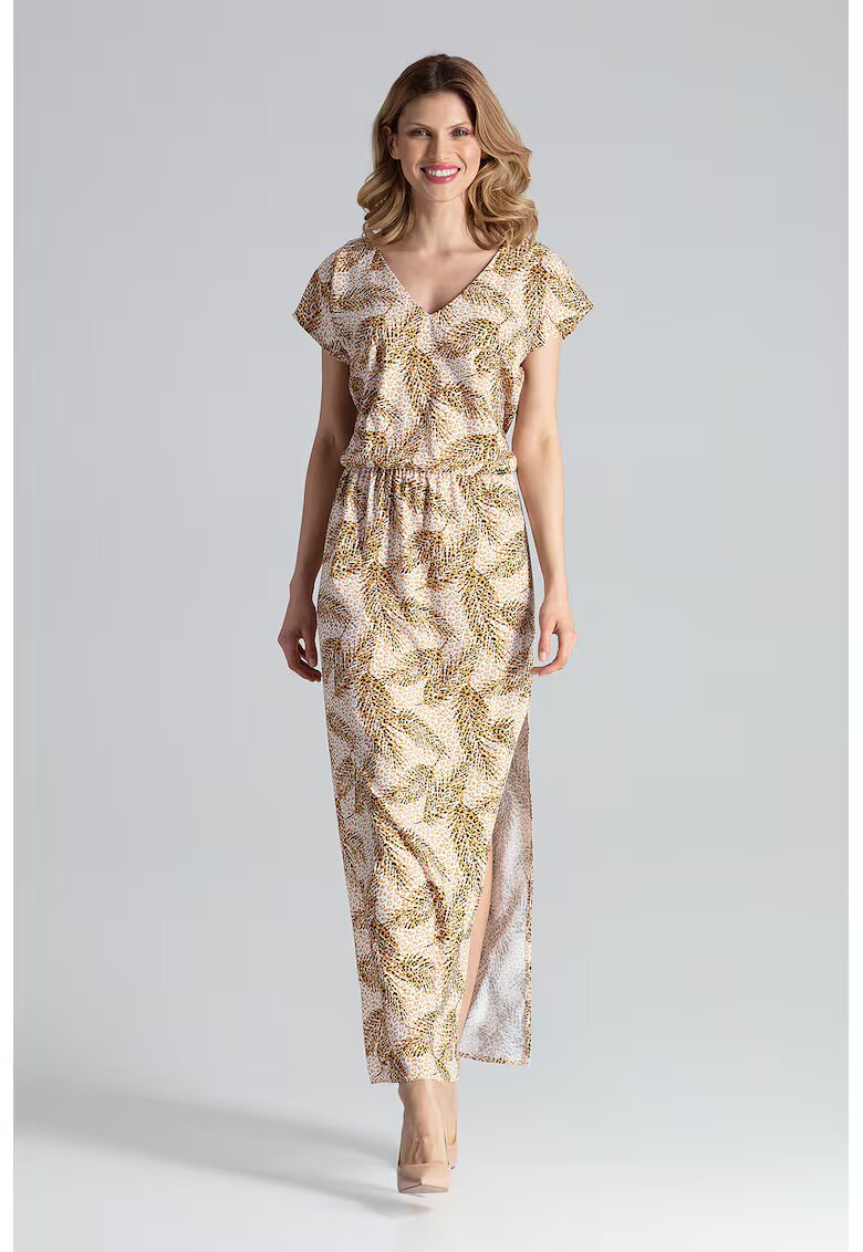Figl Rochie maxi M668 - bej - poliester 95% - elastan 5%
