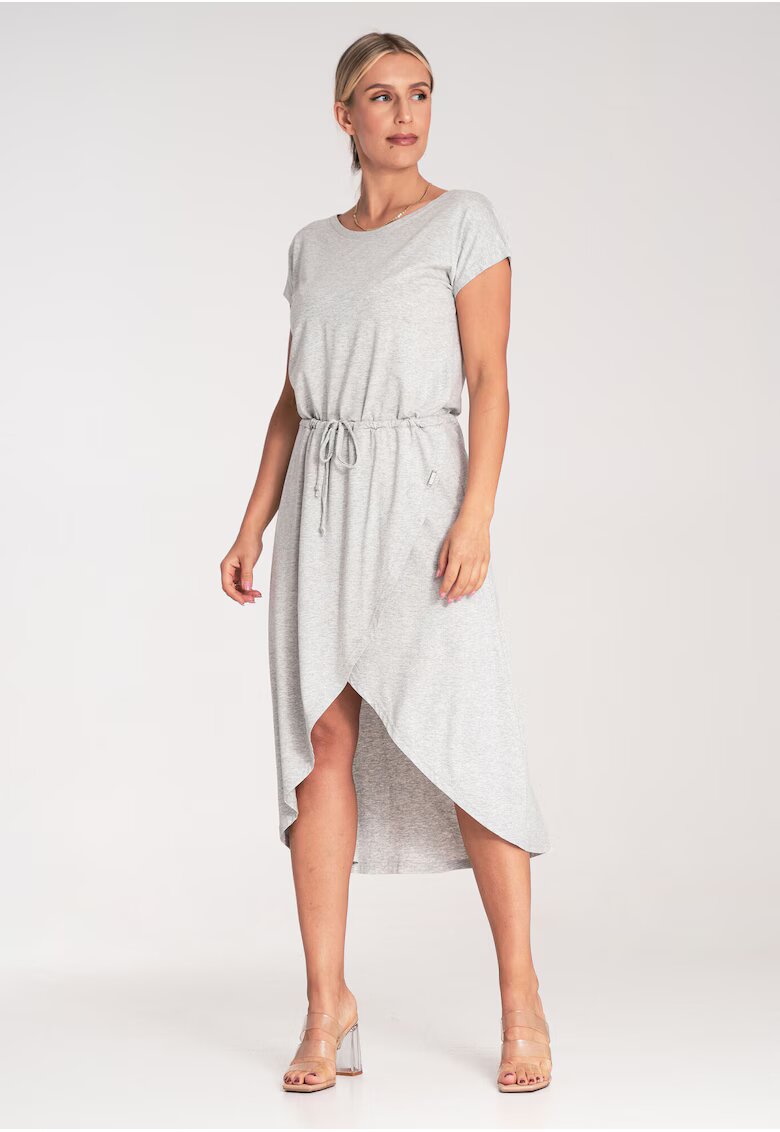 Figl Rochie midi asimetrica - gri - viscoza