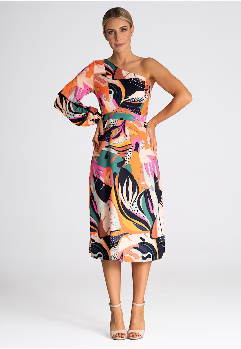 Figl Rochie midi design elegant - multicolor - textil