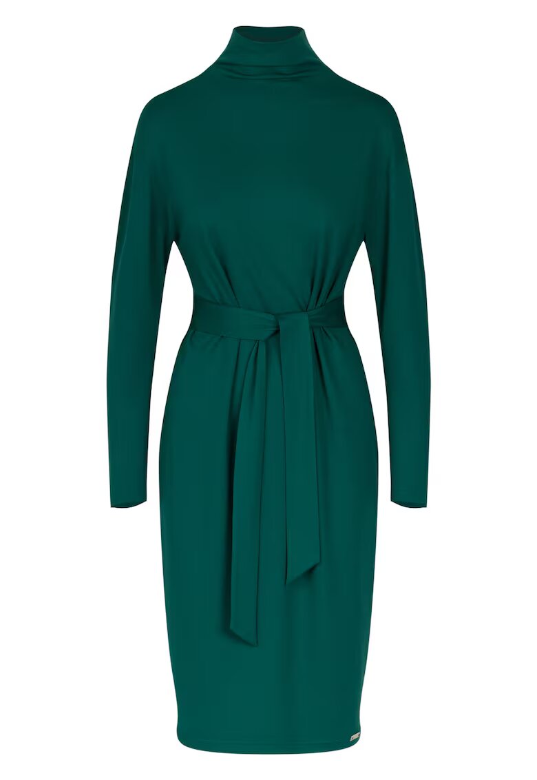 Figl Rochie midi eleganta - maneci lungi - viscoza - verde -