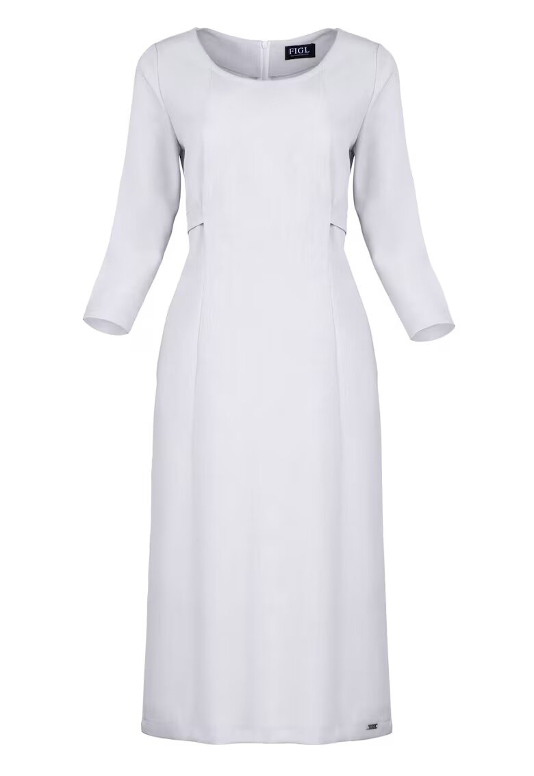 Figl Rochie midi gri - maneci 3/4 - poliester