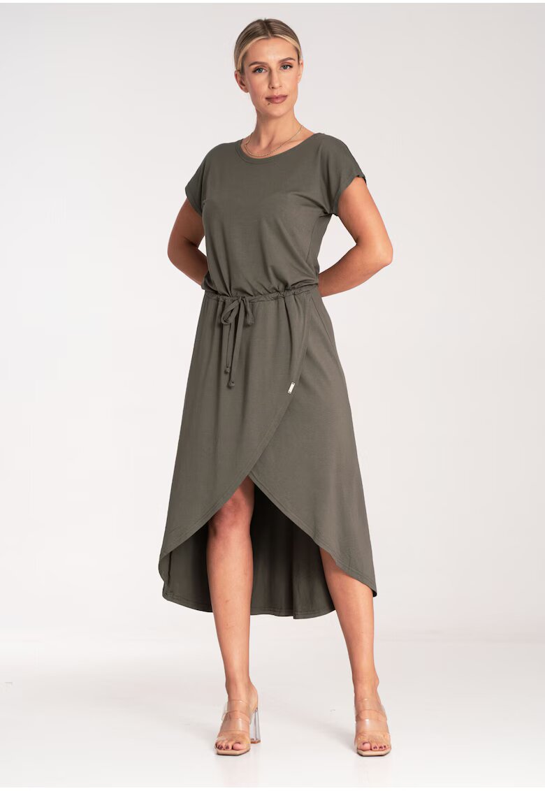 Figl Rochie midi M1041 - asimetrica - verde - viscoza