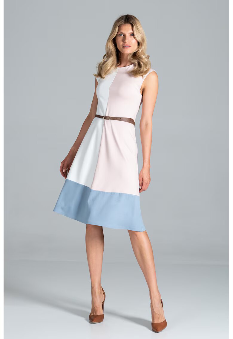 Figl Rochie midi M815 - fara maneci - cu fermoar lateral - din viscoza - poliester si elastan