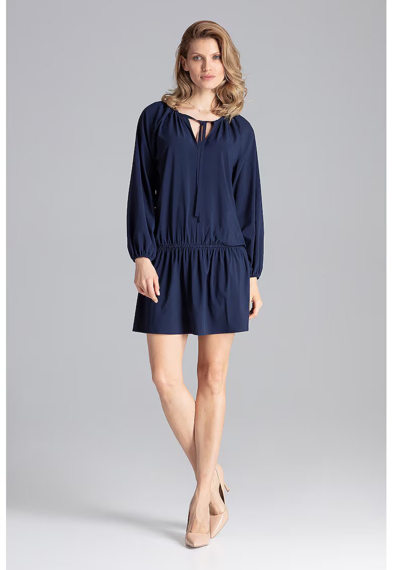 Figl Rochie mini - bleumarin - volane - poliester
