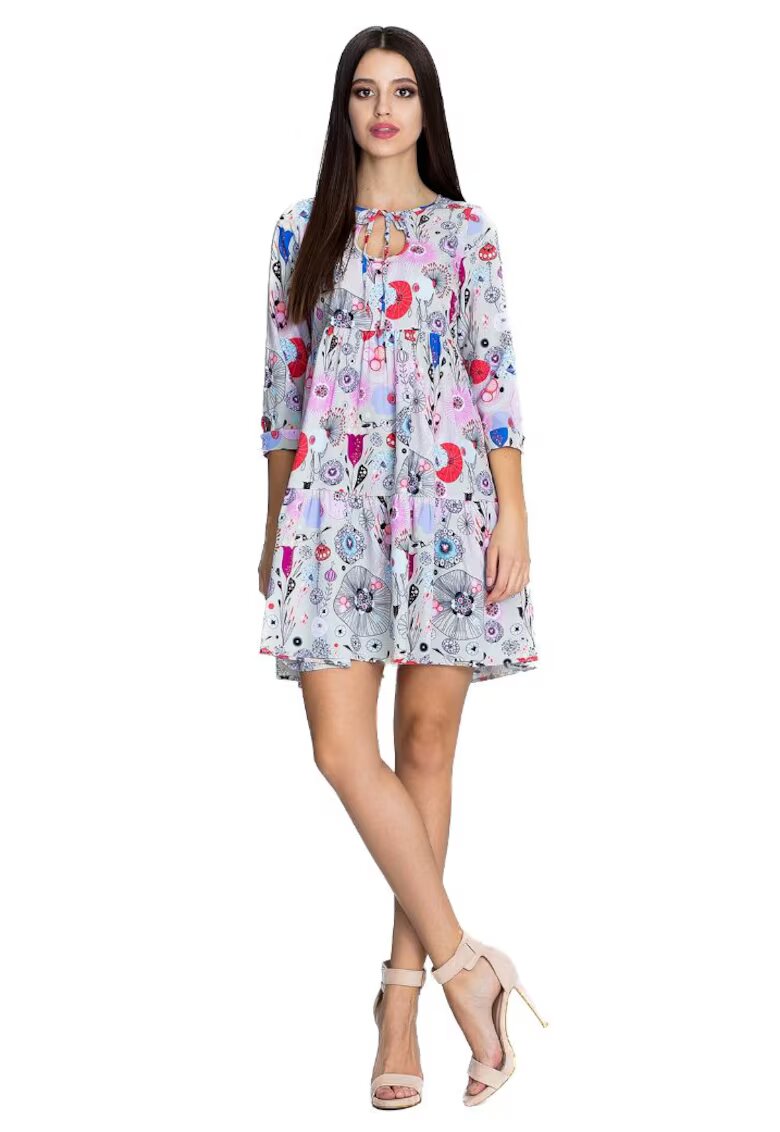 Figl Rochie mini dama Anghan M598 roz - Alb