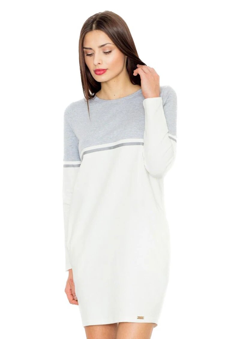 Figl Rochie mini dama Carnwene M510 alb-gri - Alb