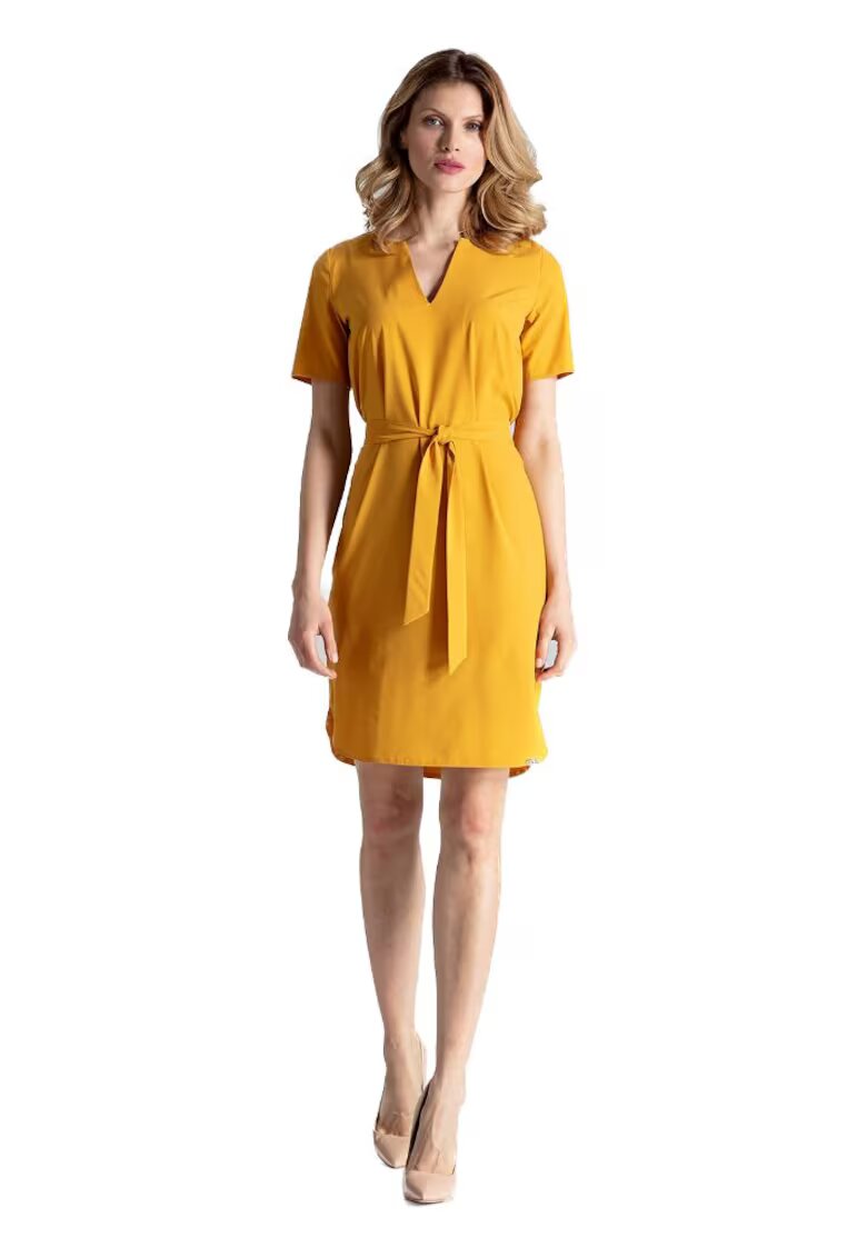 Figl Rochie mini dama Sadure M669 mustar - Galben