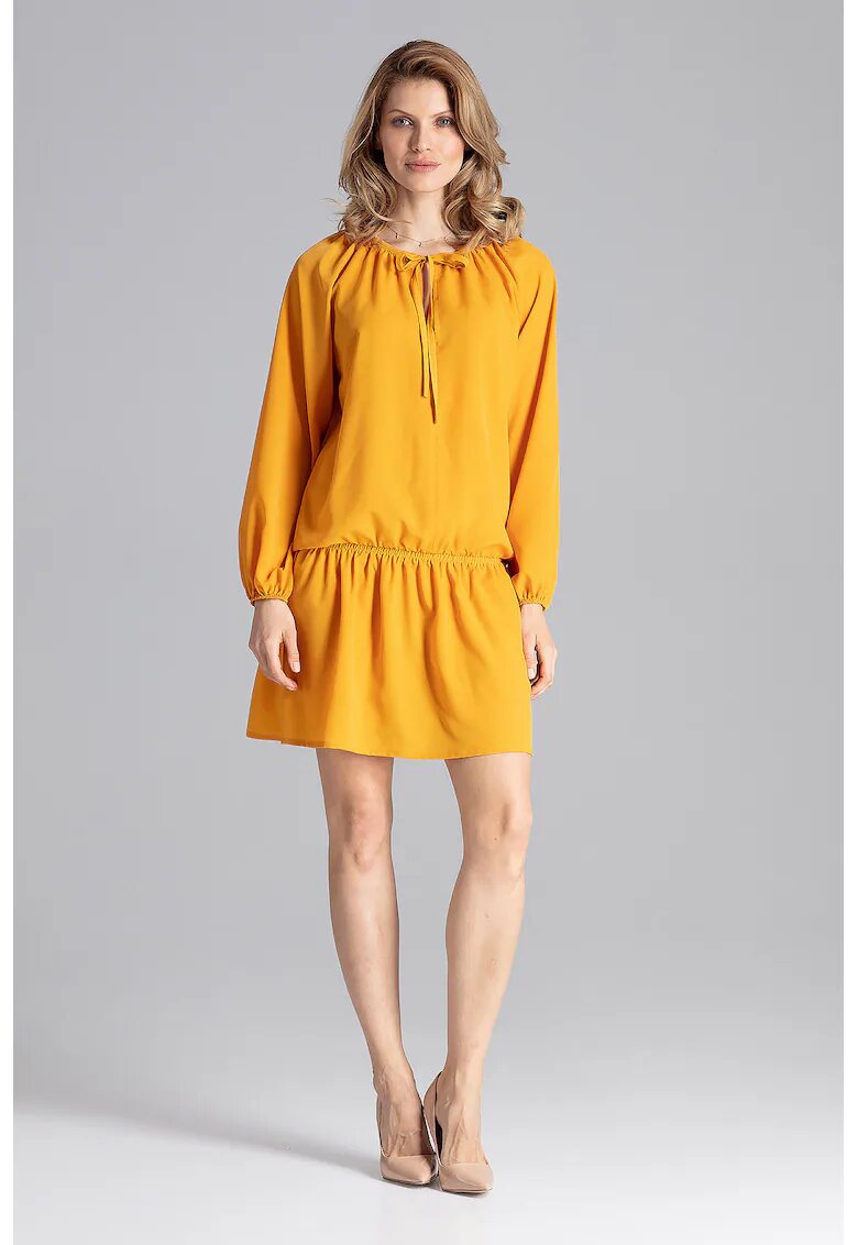 Figl Rochie mini - galbena - volane - vara - poliester