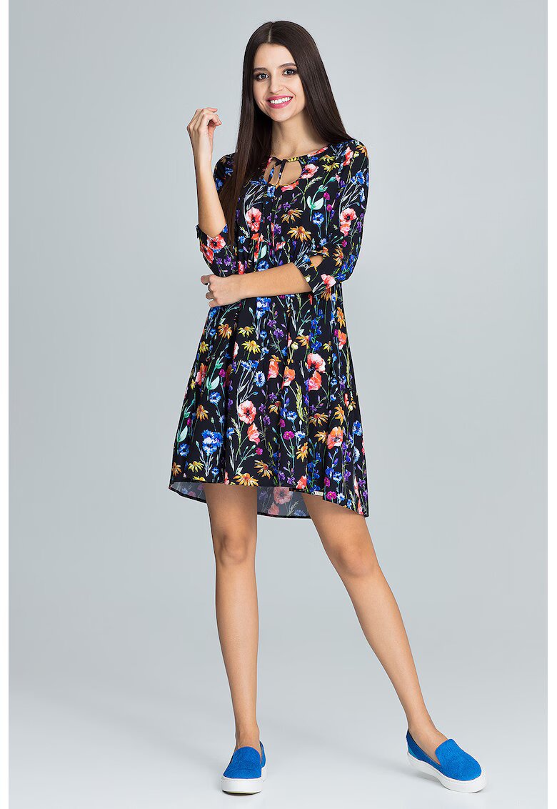 Figl Rochie scurta M598 - imprimeu floral - multicolor - poliester