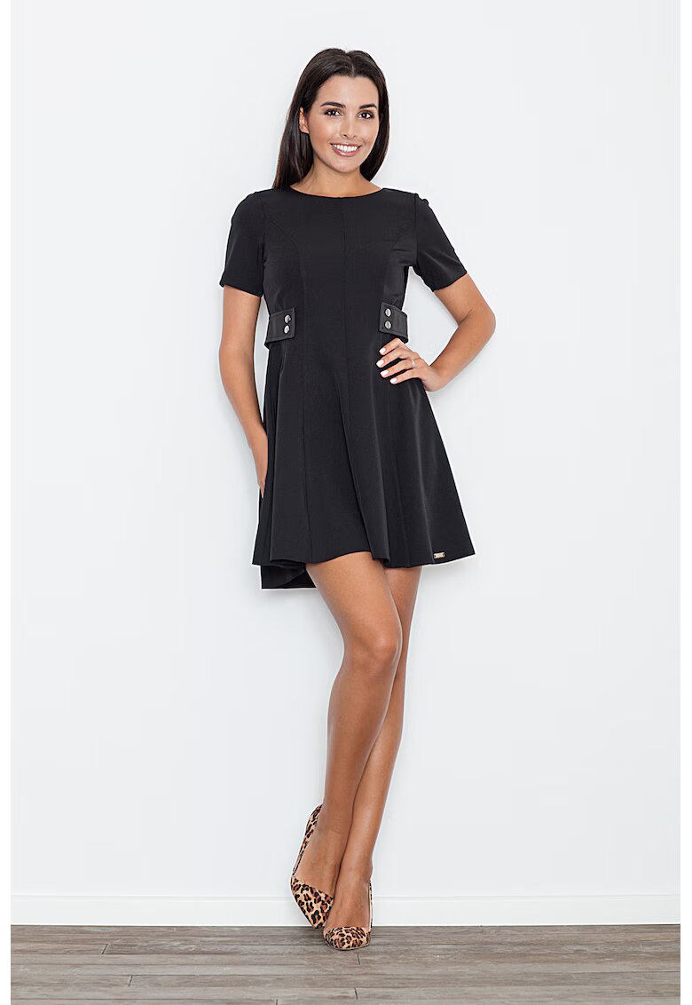 Figl Rochie scurta - neagra - pentru orice ocazie - poliester
