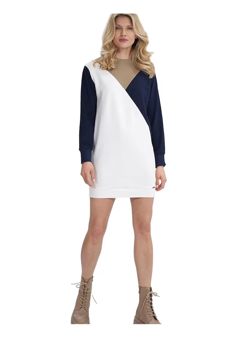 Figl Rochie tricolor - croiala dreapta - bumbac 95% - elastan 5% -