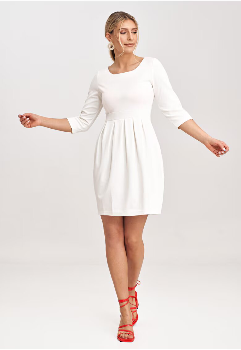 Figl Rochie usor evazata - ecru - poliester