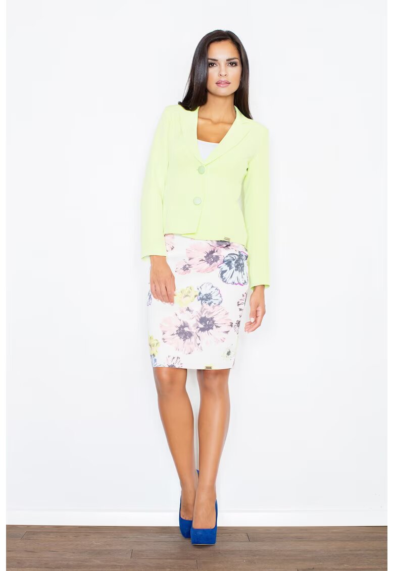 Figl Sacou dama - elegant - cu maneci lungi - poliester - lime