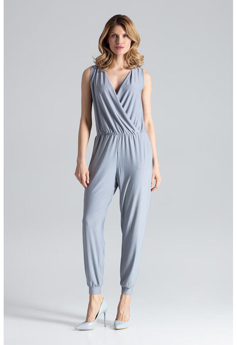 Figl Salopeta dama - design minimalist - fara maneci - gri - poliester