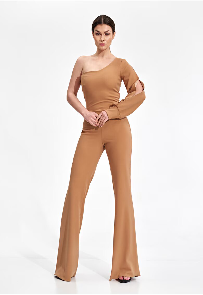 Figl Salopeta dama - eleganta - cu un umar - bej - poliester