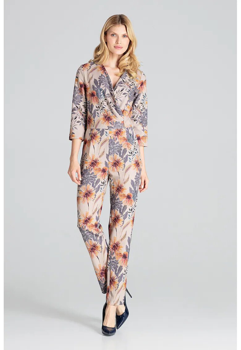 Figl Salopeta dama - floral - bej - poliester - Bej/Floral