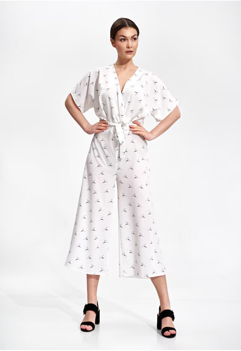 Figl Salopeta dama - kimono - larga - alb ecru - poliester