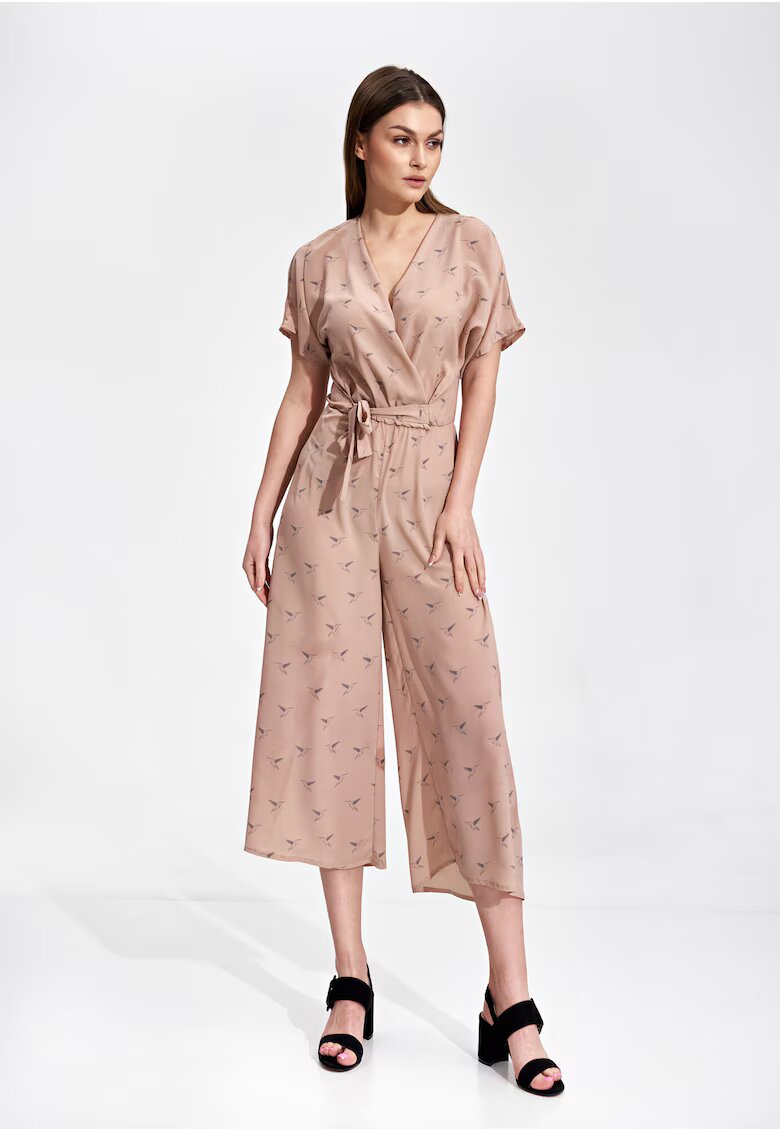 Figl Salopeta dama - kimono - larga - roz - poliester