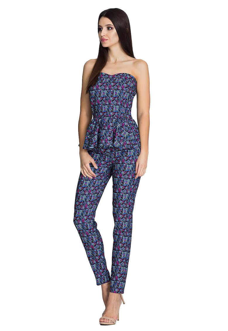 Figl Set pantaloni lungi si bluza corset - model M606 - bleumarin - poliester